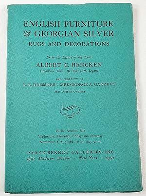 English Furniture & Georgian Silver, Rugs and Decorations from the Estate of the Late Albert C. H...