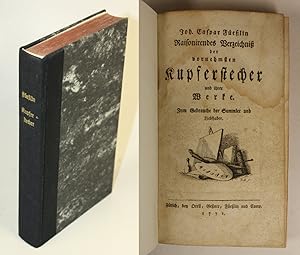 Bild des Verkufers fr Joh. Caspar Felin Raisonirendes Verzeichni der vornehmsten Kupferstecher und ihrer Werke. Zum Gebrauche der Sammler und Liebhaber. zum Verkauf von Antiquariat Gallus / Dr. P. Adelsberger