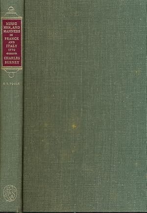 Immagine del venditore per Music, Men and Manners in France and Italy 1770. Being the Journal Written by Charles Burney venduto da Barter Books Ltd