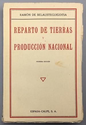 Imagen del vendedor de Reparto de tierras y produccin nacional a la venta por Els llibres de la Vallrovira