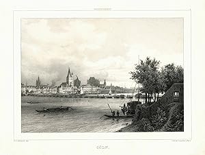 Bild des Verkufers fr Gesamtansicht ber den Rhein ('Cln.'). zum Verkauf von Antiquariat Norbert Haas