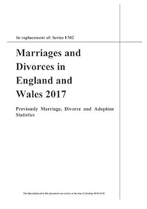 Seller image for Marriages and Divorces in England and Wales 2017 for sale by WeBuyBooks