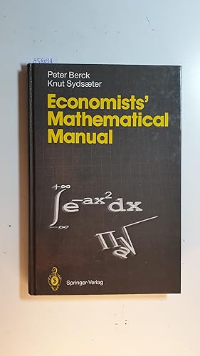 Bild des Verkäufers für Economists' mathematical manual zum Verkauf von Gebrauchtbücherlogistik  H.J. Lauterbach