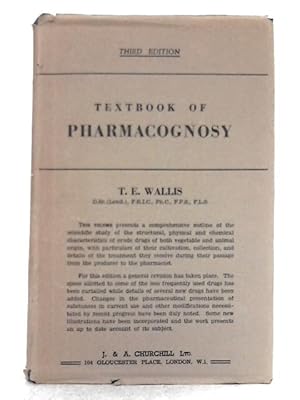 Bild des Verkufers fr Textbook of Pharmacognosy zum Verkauf von World of Rare Books