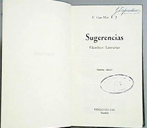 Seller image for Sugerencias. for sale by Librera y Editorial Renacimiento, S.A.