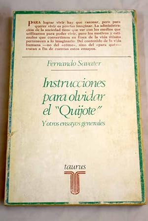 Imagen del vendedor de Instrucciones para olvidar el Quijote y otros ensayos generales a la venta por Alcaná Libros