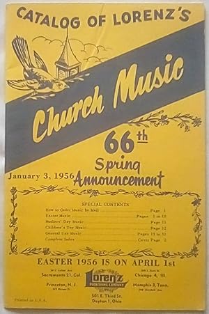 Imagen del vendedor de Catalog of Lorenz's Church Music 66th Spring Announcement January 3, 1956 a la venta por P Peterson Bookseller