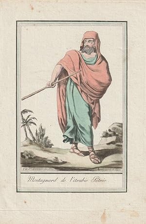 Montagnard de l'Arabie Petrée. Altkolorierter Kupferstich von Labrousse nach Jacques Grasset de S...