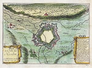 Bild des Verkufers fr Plan de la Ville de Hesdin" - Hesdin Pas-de-Calais Hauts-de-France gravure carte map Karte zum Verkauf von Antiquariat Steffen Vlkel GmbH