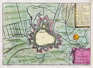 Image du vendeur pour Plan de Bethune" - Bethune Pas-de-Calais Hauts-de-France gravure carte map Karte mis en vente par Antiquariat Steffen Vlkel GmbH