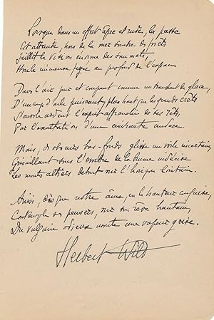Herbert WILD géologue DEPRAT lettre autographe signée poème autographe signé