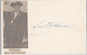 Original Autogramm Max Horkheimer (1895-1973) /// Autograph signiert signed signee