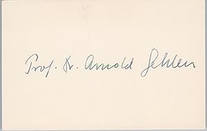 Bild des Verkäufers für Original Autogramm Arnold Gehlen (1904-1976) /// Autograph signiert signed signee zum Verkauf von Wimbauer Buchversand