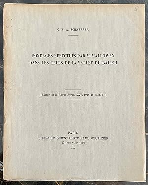 Imagen del vendedor de Sondages effectus par M. Mallowan dans les Tells de la valle du Balikh a la venta por Meretseger Books