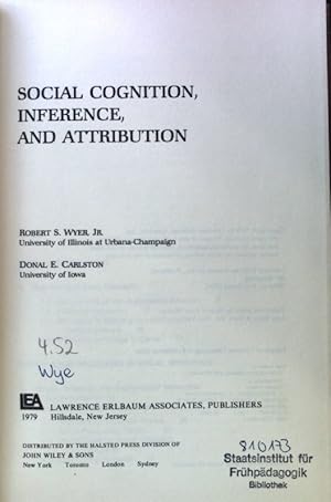Imagen del vendedor de Social Cognition, Inference, and Attribution, a la venta por books4less (Versandantiquariat Petra Gros GmbH & Co. KG)