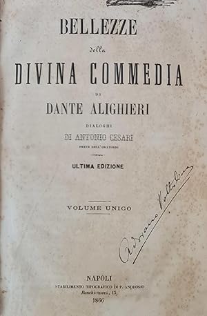 Image du vendeur pour BELLEZZE DELLA DIVINA COMMEDIA DI DANTE ALIGHIERI mis en vente par libreria minerva