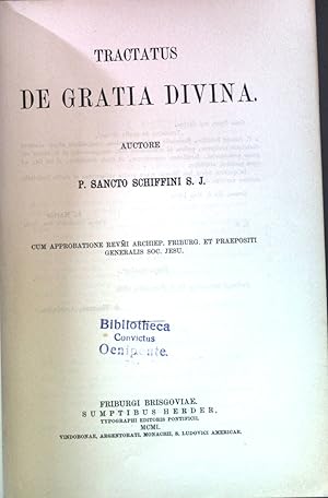 Imagen del vendedor de Tractatus de Gratia Divina. a la venta por books4less (Versandantiquariat Petra Gros GmbH & Co. KG)