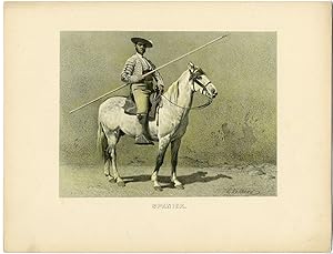 Imagen del vendedor de Rare Antique Print-ANDALUSIAN-SPANISH HORSE BREED-Volkers-1880 a la venta por Pictura Prints, Art & Books