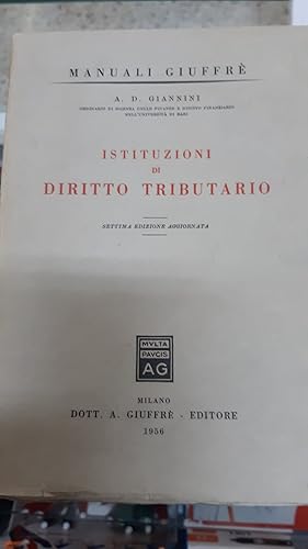 Seller image for ISTITUZIONI DI DIRITTO TRIBUTARIO for sale by Libreria D'Agostino