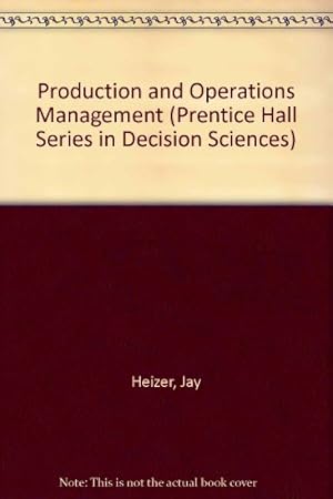 Bild des Verkufers fr Production and Operations Management (Prentice Hall Series in Decision Sciences) zum Verkauf von WeBuyBooks