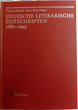 Bild des Verkufers fr Deutsche literarische Zeitschriften 1880 - 1945; Band 1; ein Repertorium zum Verkauf von Peter-Sodann-Bibliothek eG