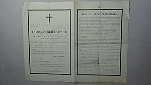 Imagen del vendedor de Sa Majest Guillaume II, dit l Assassin du XXe siecle. ; ceci est mon testament , a la venta por Frontispice. B. Klein