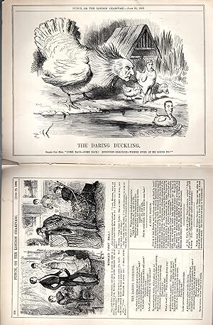 Seller image for ENGRAVING: "The Daring Duckling". engraving from Punch Magazine, June 30, 1883 for sale by Dorley House Books, Inc.