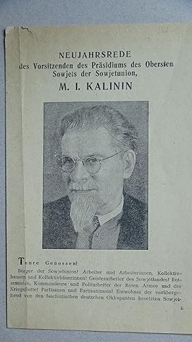 Neujahrsrede des Vorsitzenden des Präsidiums des Obersten Sowjets des Sowjetunion. M. I. Kalinin