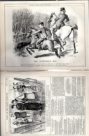 Bild des Verkufers fr ENGRAVING: "The Bumptious Boy". engraving from Punch Magazine, April 14, 1883 zum Verkauf von Dorley House Books, Inc.