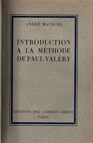 Seller image for Introduction a la methode de Paul Valery for sale by JP Livres