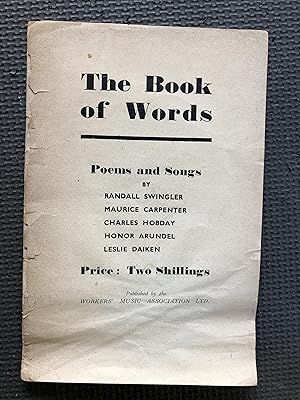 Imagen del vendedor de The Book of Words; Poems and Songs a la venta por Cragsmoor Books