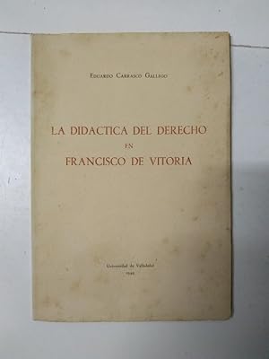 Image du vendeur pour La didctica del derecho en Francisco de Vitoria mis en vente par Libros Ambig