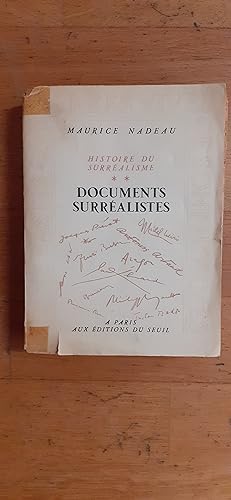 Bild des Verkufers fr HISTOIRE DU SURREALISME. Documents surralistes. ** zum Verkauf von Librairie Sainte-Marie