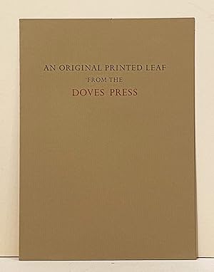An Original Printed Leaf from the Doves Press (Rape of Lucrece)