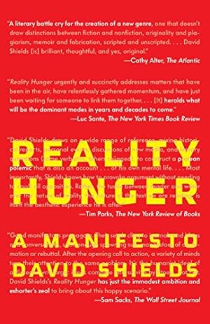 Seller image for Reality Hunger : A Manifesto for sale by The Haunted Bookshop, LLC