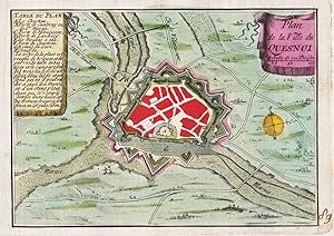 Imagen del vendedor de Plan de la Ville de Quesnoi" - Le Quesnoy Hauts-de-France carte map Karte gravure a la venta por Antiquariat Steffen Vlkel GmbH