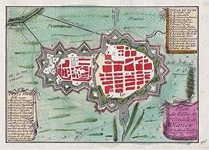 Imagen del vendedor de Plan des Villes et Citadelle de Nancy" - Nancy Meurthe-et-Moselle Lorraine gravure carte map Karte a la venta por Antiquariat Steffen Vlkel GmbH