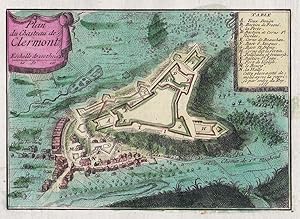 Image du vendeur pour Plan du Chasteau de Clermont" - Clermont-en-Argonne Meuse Lorraine Lothringen gravure carte map Karte mis en vente par Antiquariat Steffen Vlkel GmbH