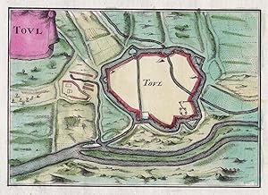 Bild des Verkufers fr Tovl" - Toul Meurthe-et-Moselle gravure carte map Karte zum Verkauf von Antiquariat Steffen Vlkel GmbH