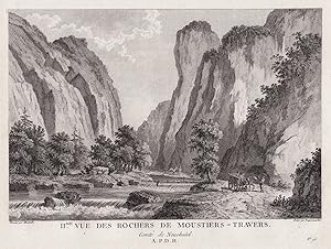 Bild des Verkufers fr II.me Vue Des Rochers De Moustiers-Travers. Comte de Neuchatel" - Motiers Val-de-Travers Neuenburg / Schweiz Suisse zum Verkauf von Antiquariat Steffen Vlkel GmbH