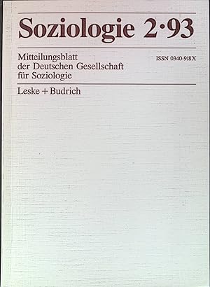 Imagen del vendedor de Zum Entwicklungsstand der Sportsoziologie in Deutschland: in - Mitteilungsblatt der Deutschen Gesellschaft fr Soziologie. Soziologie Heft 2/1993 a la venta por books4less (Versandantiquariat Petra Gros GmbH & Co. KG)