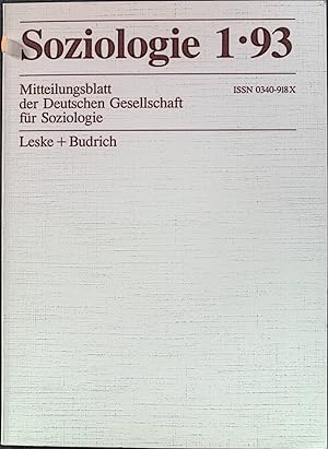 Imagen del vendedor de Studentische Vorlesungskritik: in - Mitteilungsblatt der Deutschen Gesellschaft fr Soziologie. Soziologie Heft 1/ 1993 a la venta por books4less (Versandantiquariat Petra Gros GmbH & Co. KG)