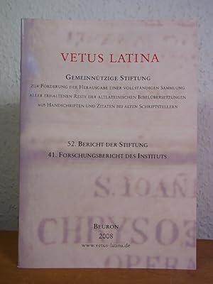 Imagen del vendedor de Vetus Latina. 52. Bericht der Stiftung. 41. Forschungsbericht des Instituts a la venta por Antiquariat Weber