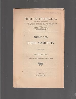 Immagine del venditore per sefer Shmuel LIBER SAMUELIS. Biblia Hebraica [book] 5 venduto da Meir Turner