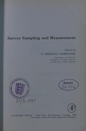 Seller image for Survey sampling and measurement. for sale by Antiquariat Bookfarm