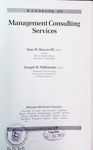 Imagen del vendedor de Handbook of management consulting services. a la venta por Antiquariat Bookfarm