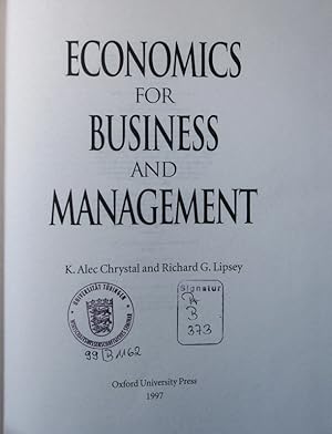 Bild des Verkufers fr Economics for business and management. zum Verkauf von Antiquariat Bookfarm