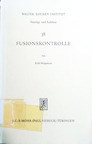 Bild des Verkufers fr Fusionskontrolle. zum Verkauf von Antiquariat Bookfarm