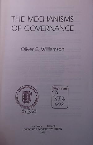 Seller image for The mechanisms of governance. for sale by Antiquariat Bookfarm