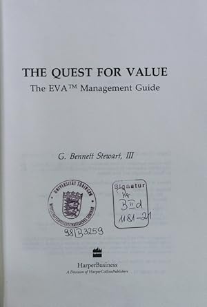 Seller image for The quest for value. a guide for senior managers. for sale by Antiquariat Bookfarm